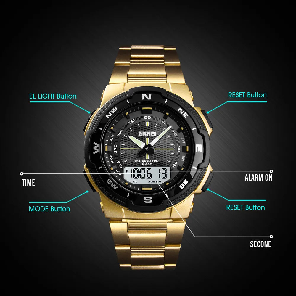 Sport Stainless Steel Waterproof Watch