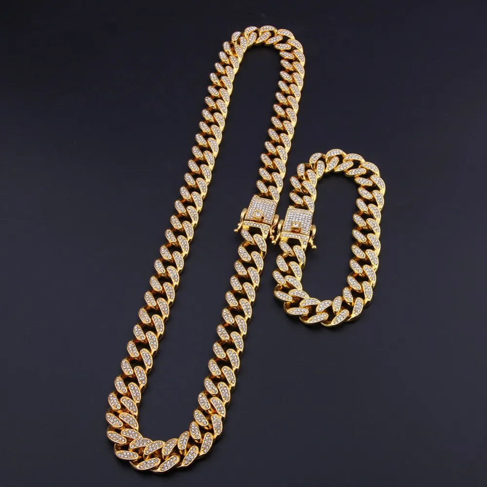 13mm Iced Out Cuban Necklace Chain