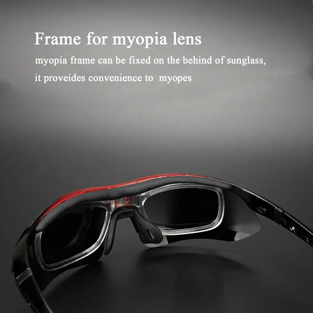 Sporty Polarized Cycling Sunglasses with 5 Lenses