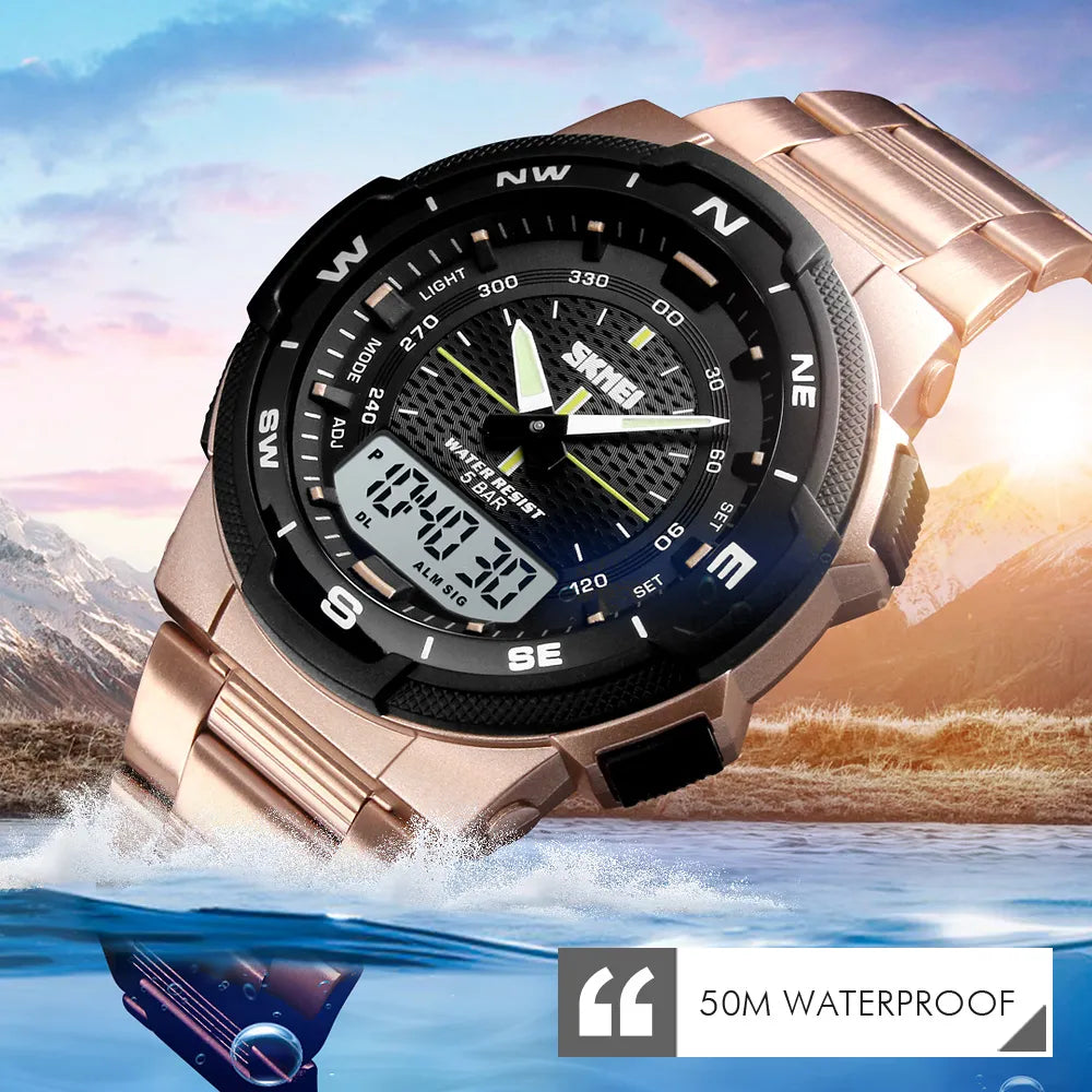 Sport Stainless Steel Waterproof Watch