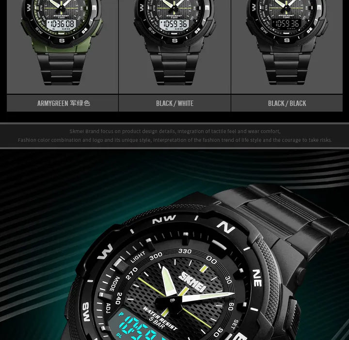 Sport Stainless Steel Waterproof Watch