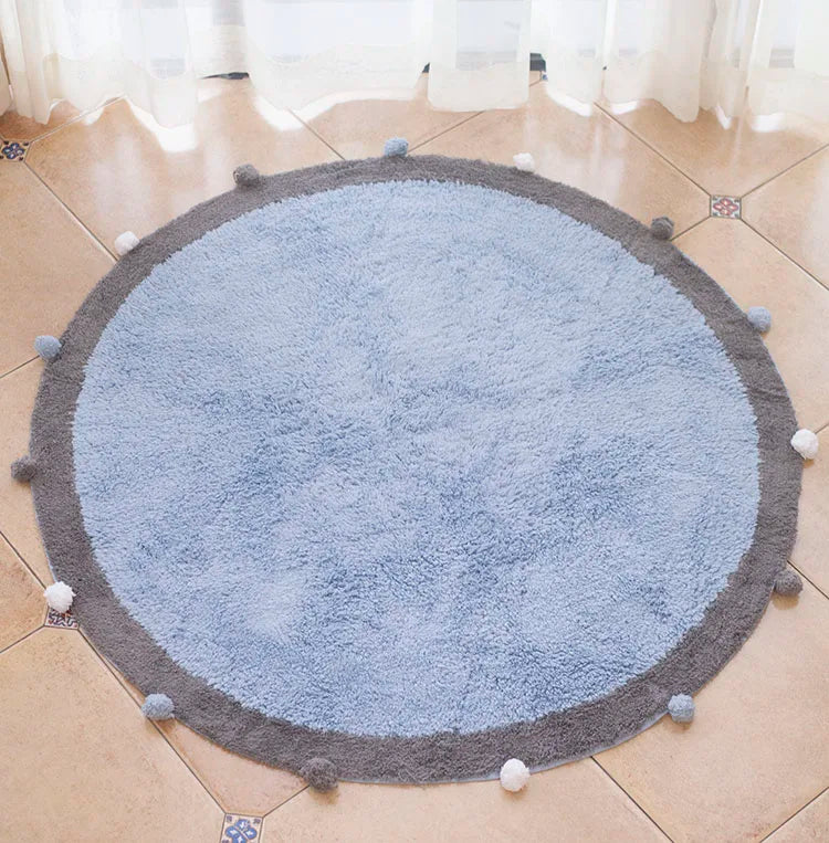 Cotton Round Rug Soft Fluffy Floor Mat