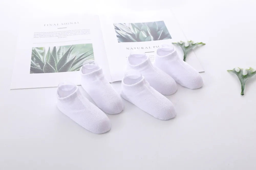 Black White & Gray 5-Pair Baby Socks Set