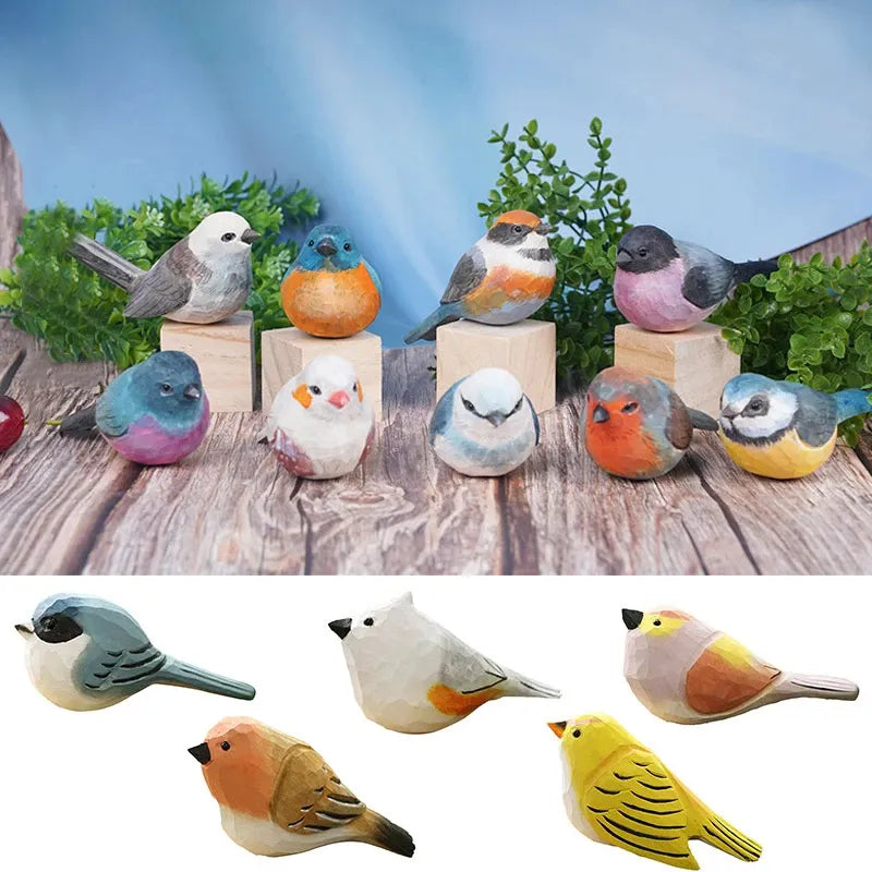 Wooden Bird Lovely Painting Ornaments Figurine