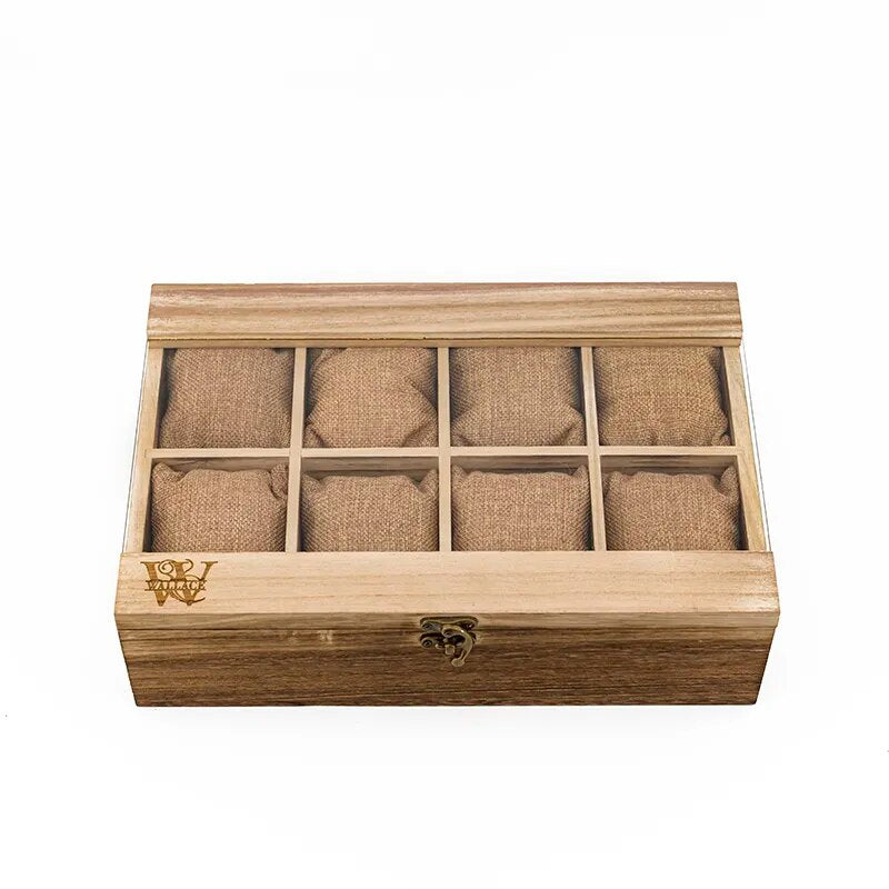 Wood Wrist Watch Display Box Organizer