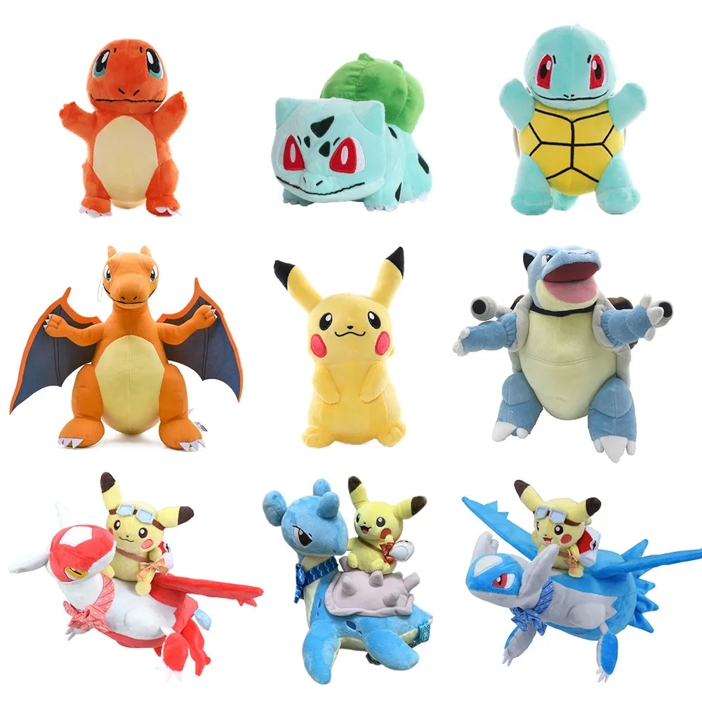 Pokemon Plush Toys Pikachu Eevee Charmander Squirtle & More