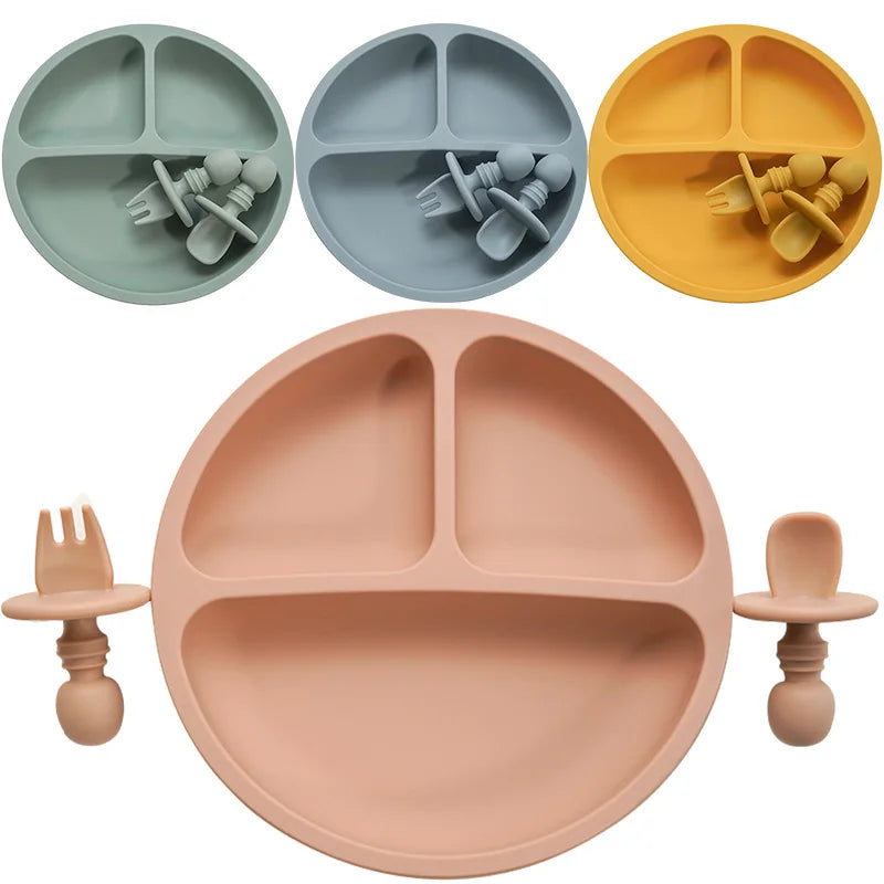 Silicon Dinnerware Plate Fork Spoon Set