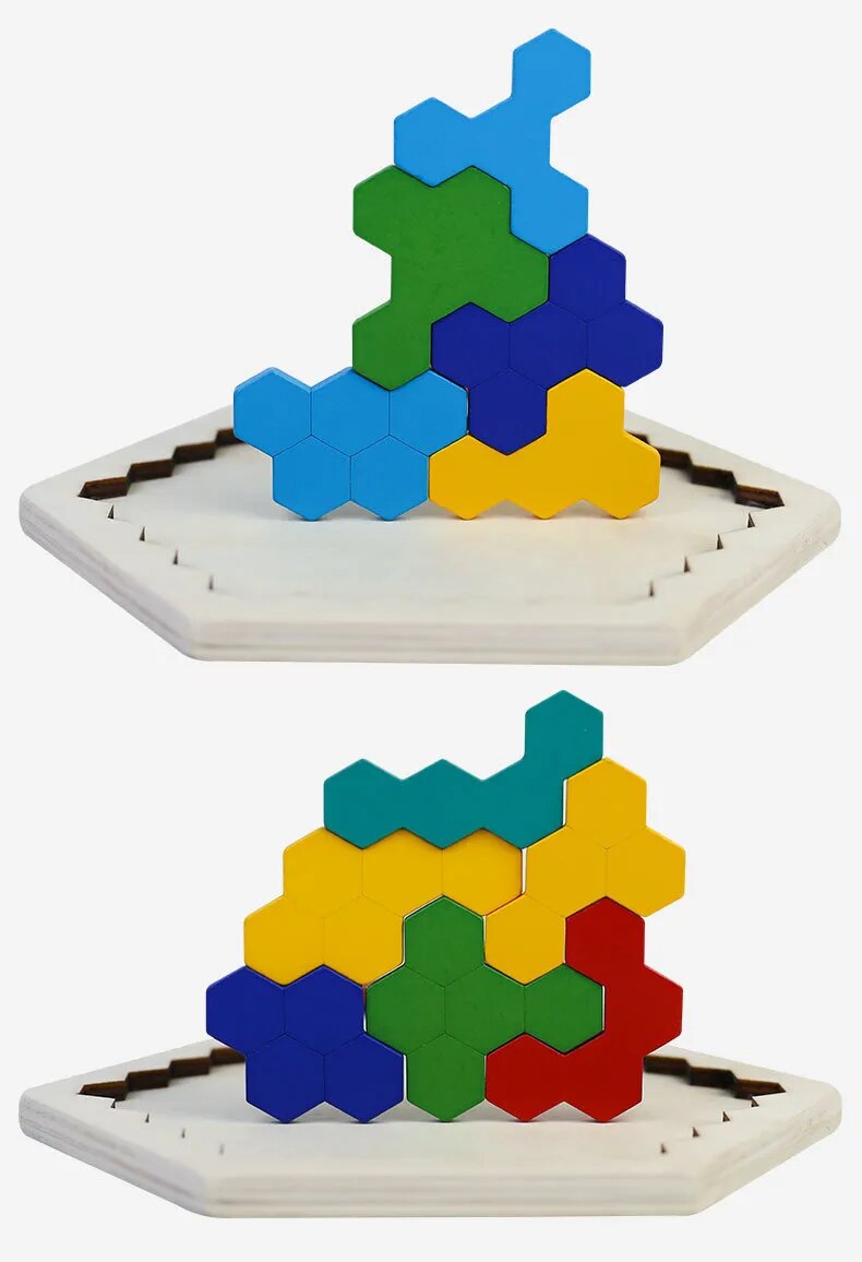 Honeycomb Colorful Shapes Jigsaw Puzzles