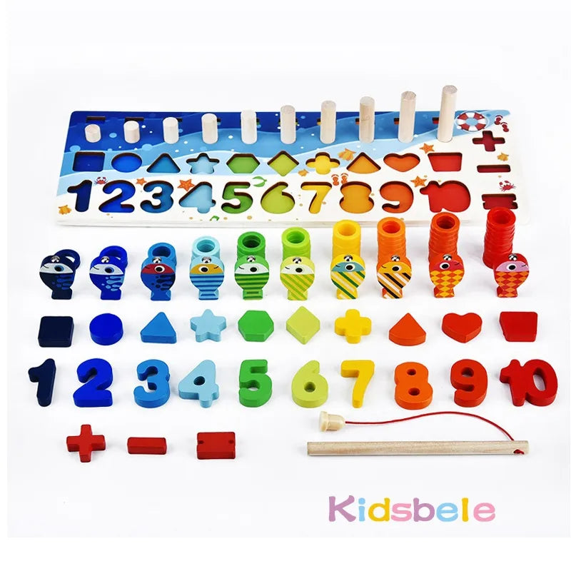 Wooden Puzzle Fishing Toys