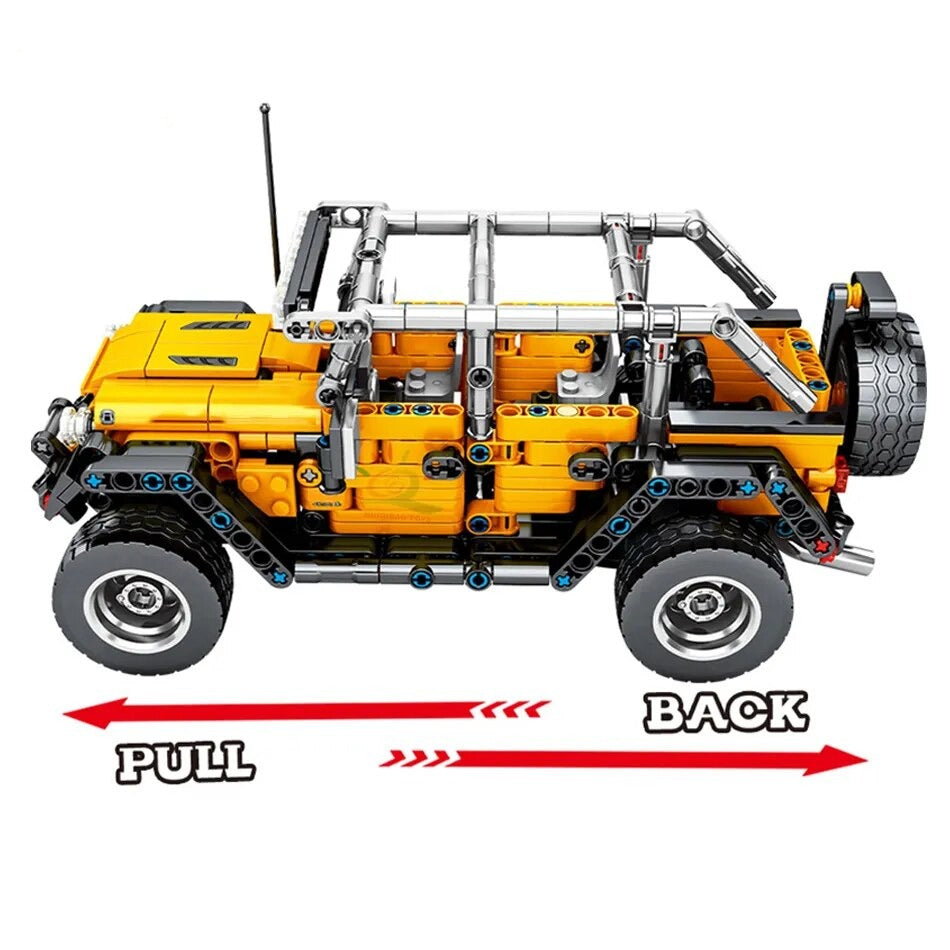 Road Vehicle Building Pull Car Bricks