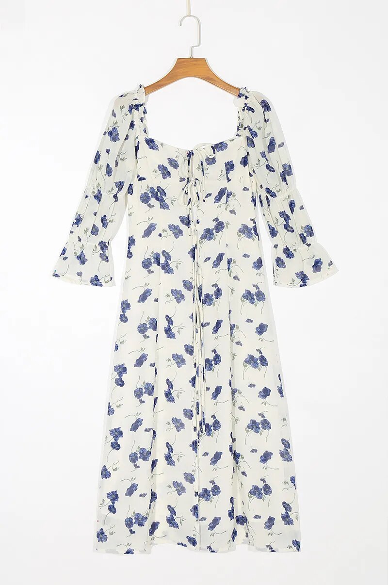 Floral Print Chiffon Dress