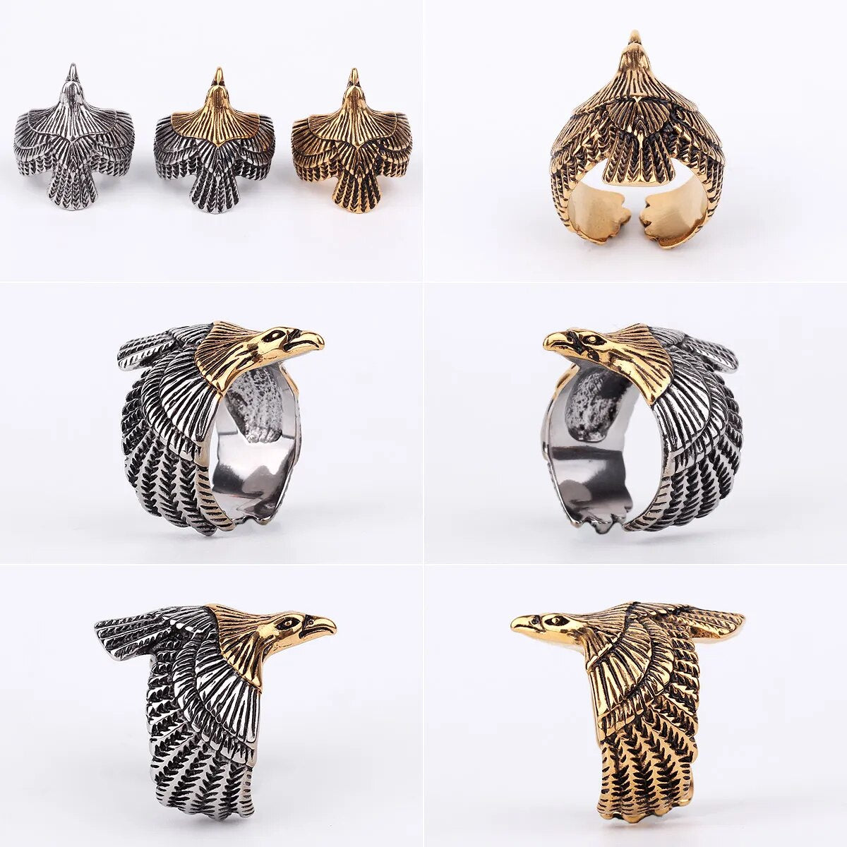 Eagle Dog Dragon Bird Snake Punk Hip Hop Trendy Rings