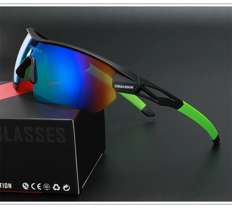 Sporty Polarized Cycling Sunglasses with 5 Lenses