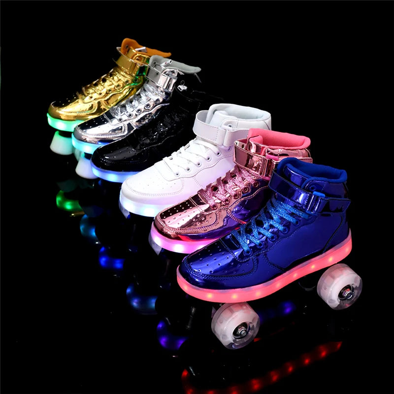 Double Row 4 Wheel Roller Skates