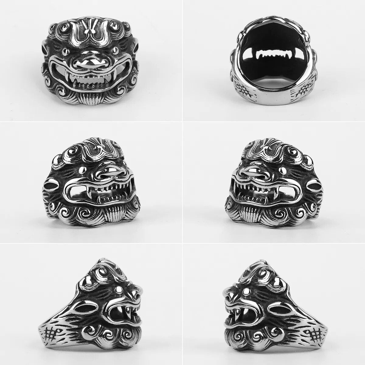 Eagle Dog Dragon Bird Snake Punk Hip Hop Trendy Rings