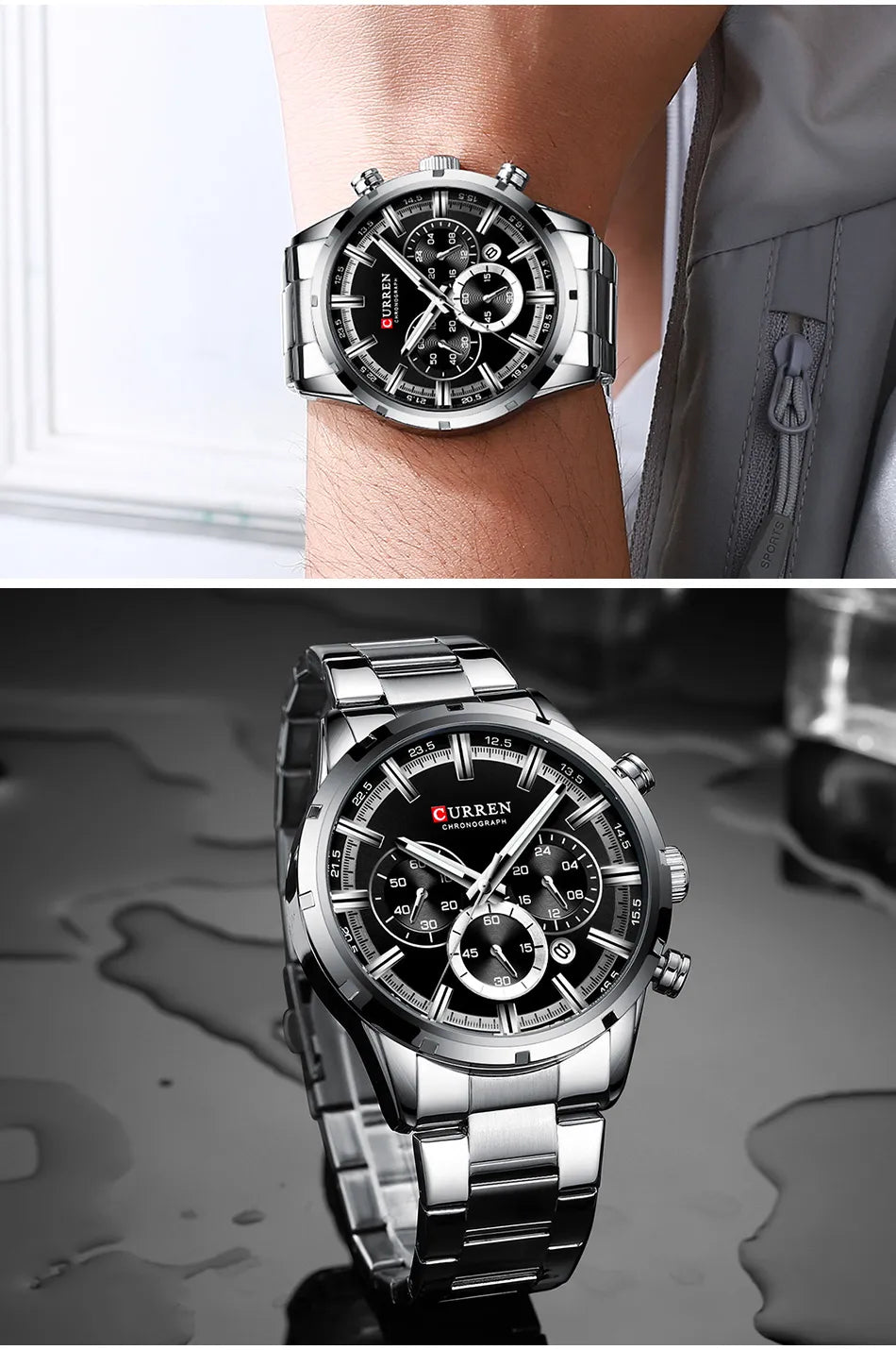 Full Steel Waterproof Luxury Sports Watch