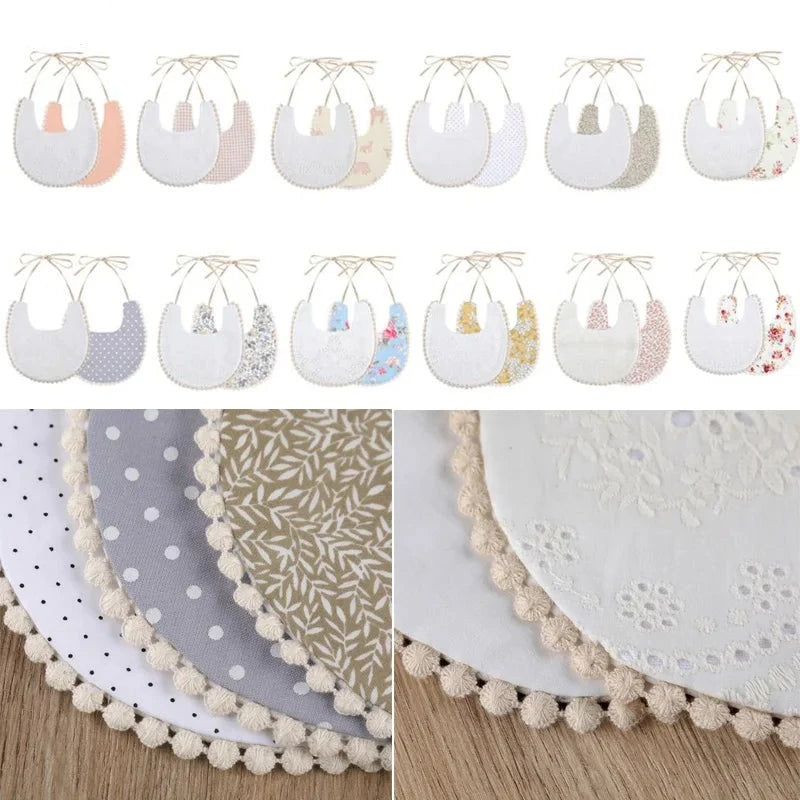 Newborn Cotton Embroidery Double Side Bibs