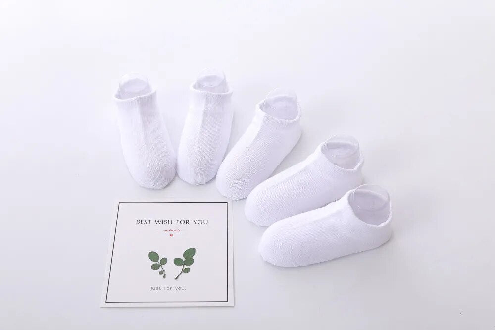 Black White & Gray 5-Pair Baby Socks Set