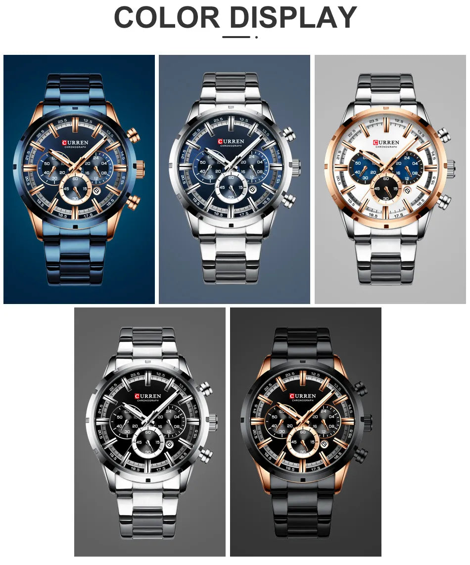 Full Steel Waterproof Luxury Sports Watch