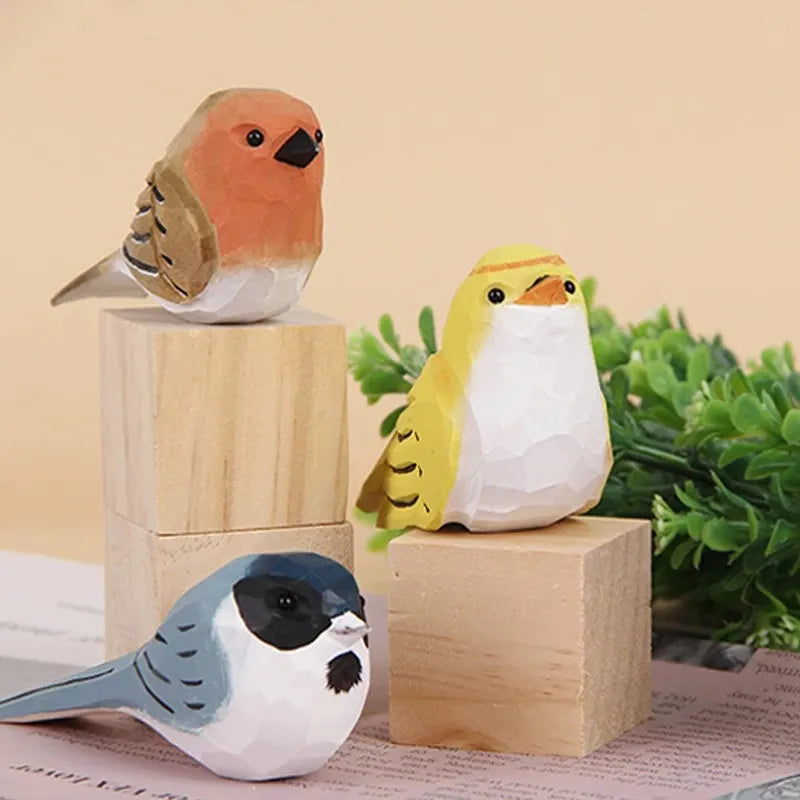 Wooden Bird Lovely Painting Ornaments Figurine