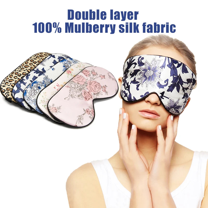 Silk Sleep Mask Porcelain Pattern Eyeshade