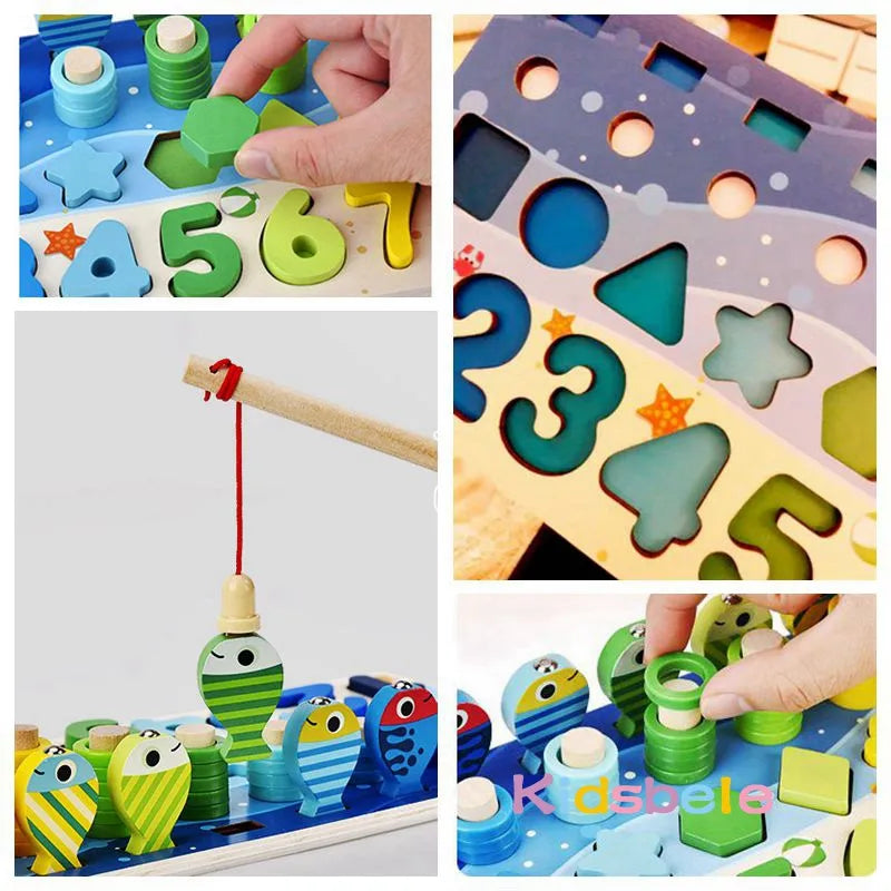 Wooden Puzzle Fishing Toys