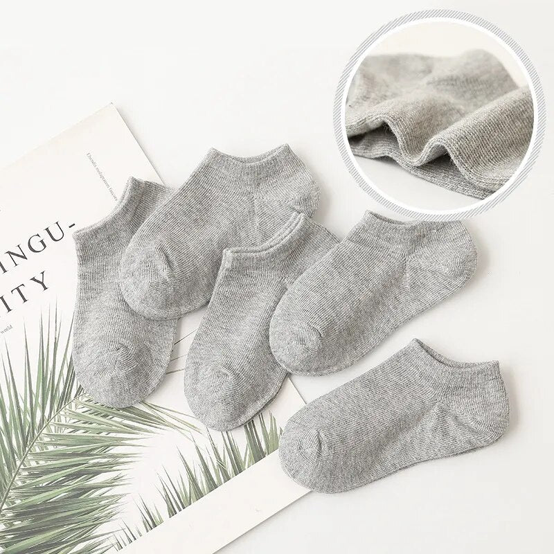 Black White & Gray 5-Pair Baby Socks Set