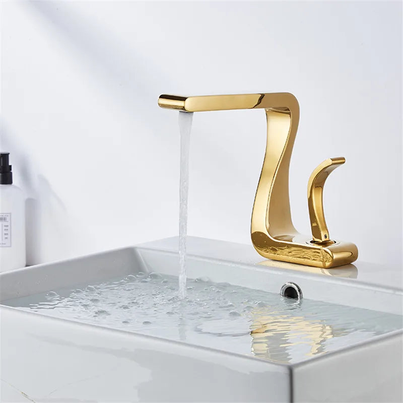 Gold Bathroom Faucet Mixer Tap