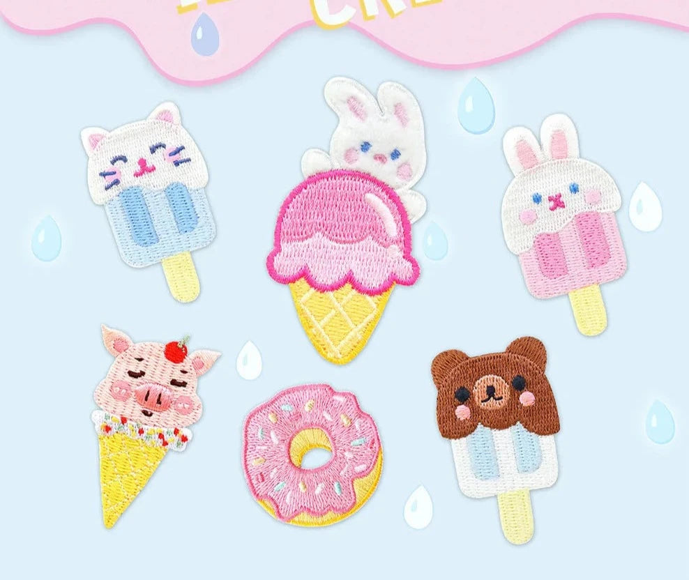 1 Piece Ice Cream Donut Embroidery Repair Patches Bag