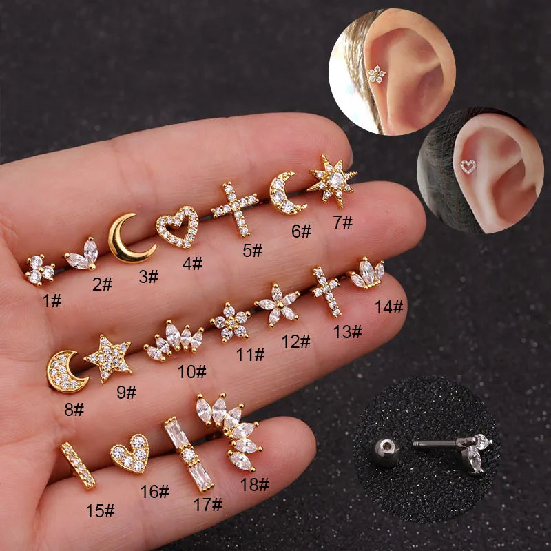 1 Piece Piercing Stud Earrings