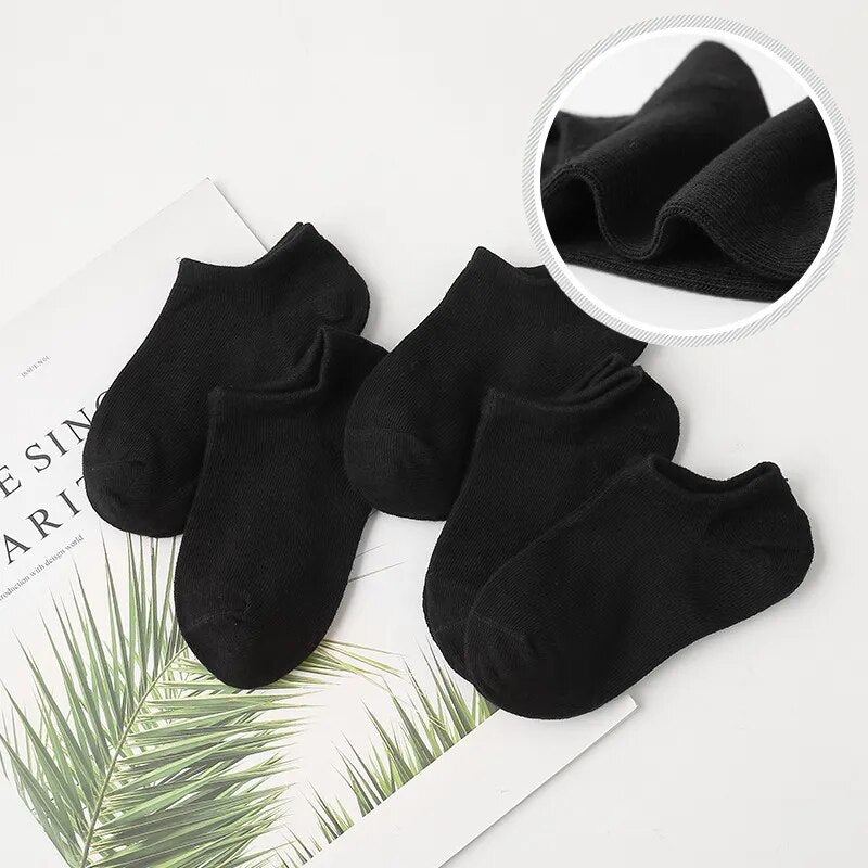 Black White & Gray 5-Pair Baby Socks Set