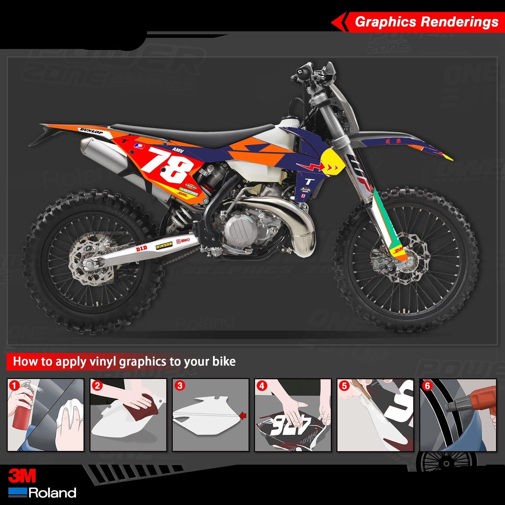 Custom 3M Graphics Kit for Bikes 125-500cc 09-19