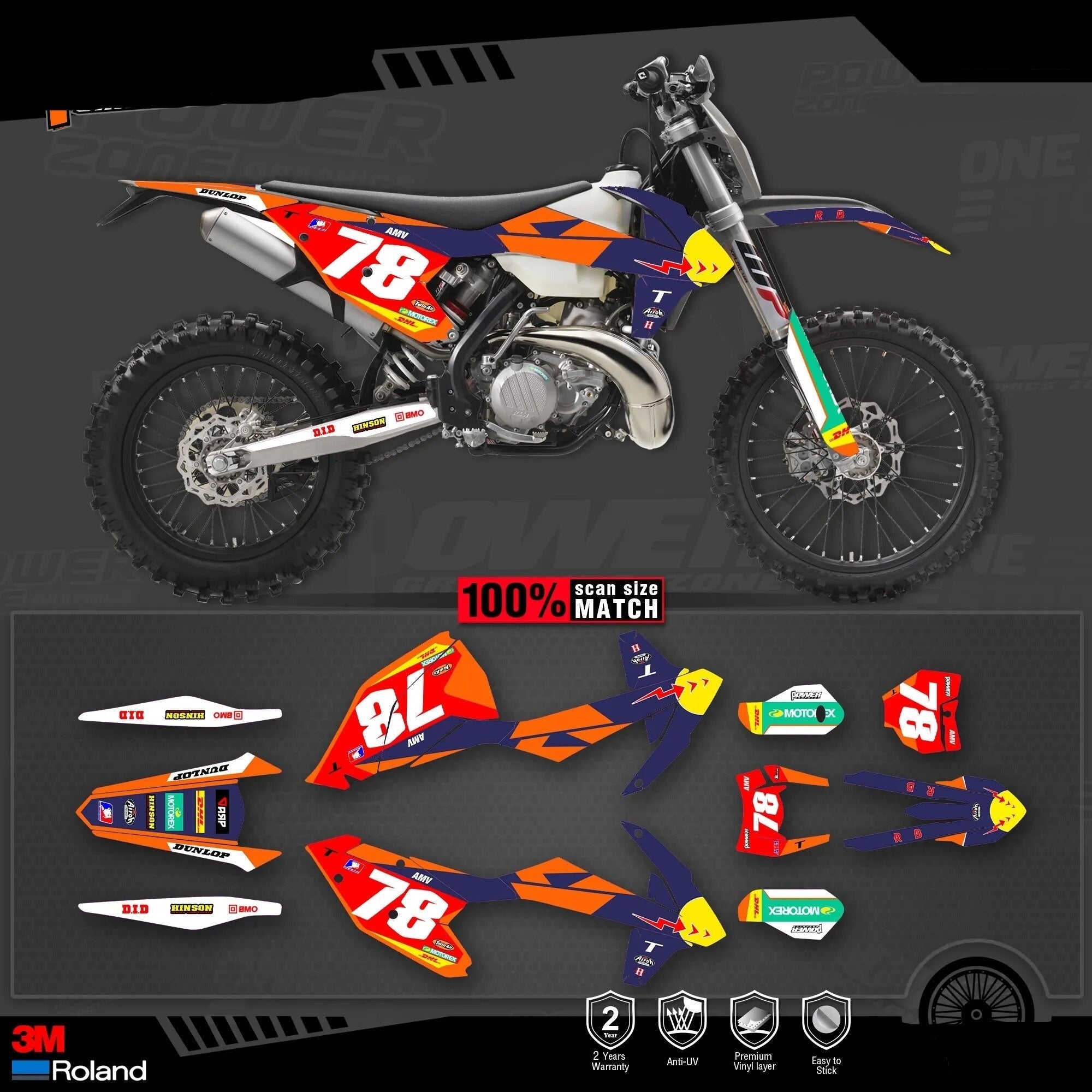 Custom 3M Graphics Kit for Bikes 125-500cc 09-19