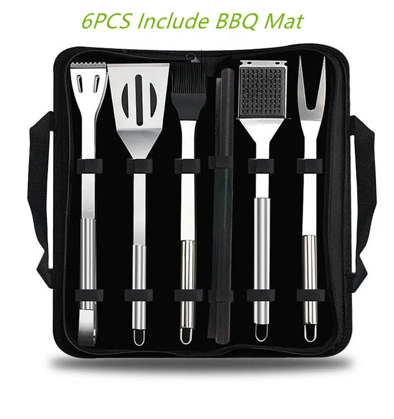 Thermometer Barbeque Grilling  Utensil Set
