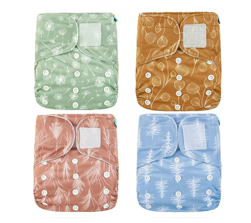 4pc/Set  Print Adjustable Baby Diaper Cover