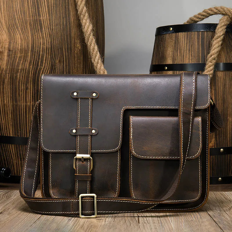 Crazy Horse Leather Crossbody Bag