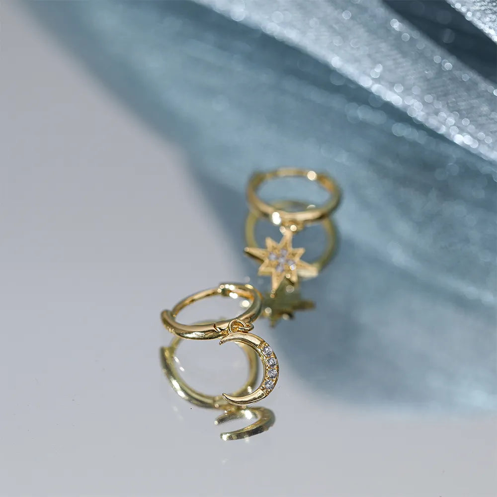 Small Cross Hoop Pendant Earrings