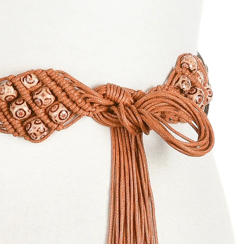 Thin Rope Flower Flora Knitted Belt