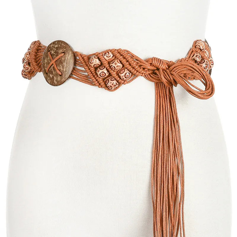 Thin Rope Flower Flora Knitted Belt
