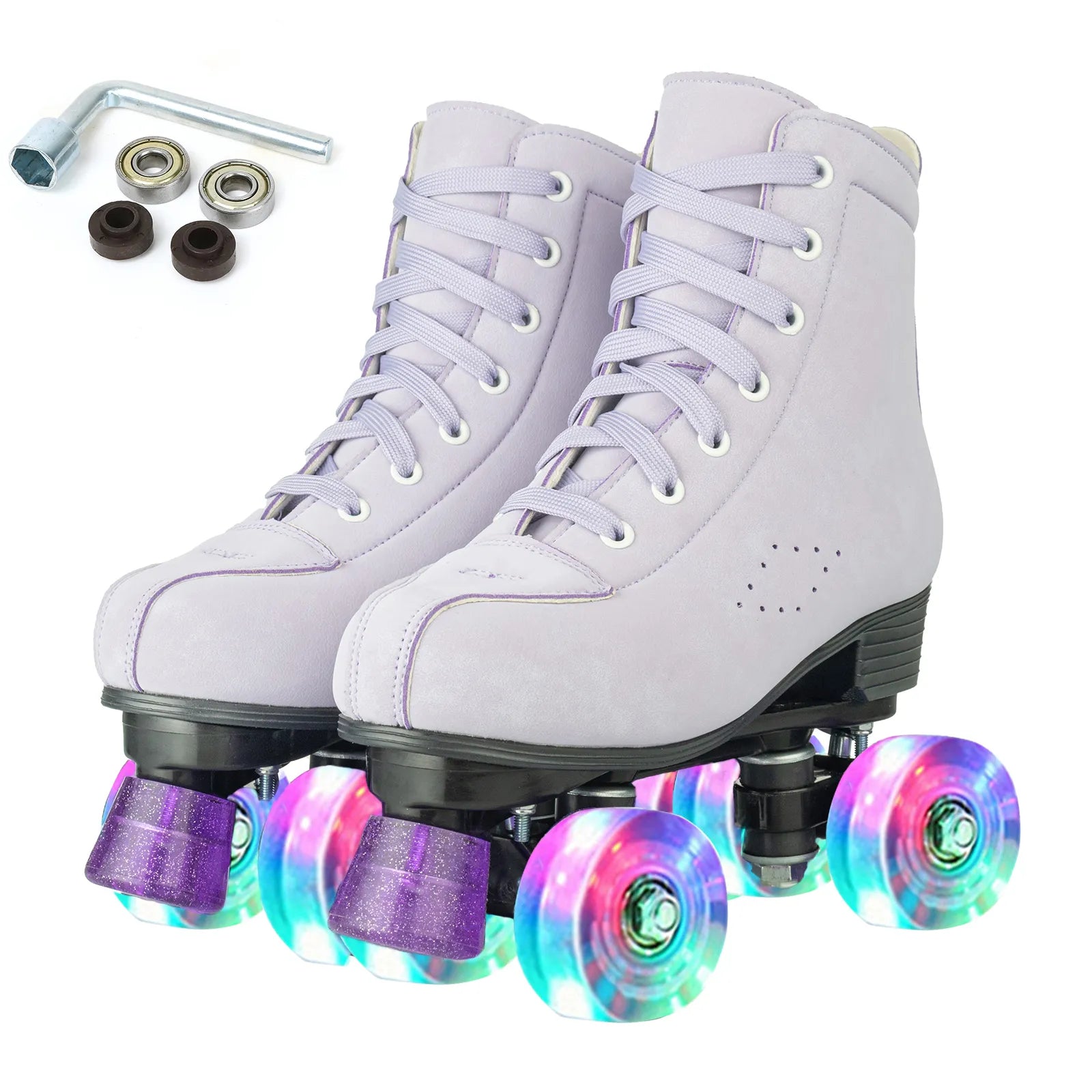 4 Wheels PU Leather Skating Shoes