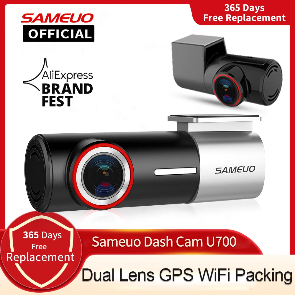SAMEUO Rear Camera Recorder QHD Dash Cam Front