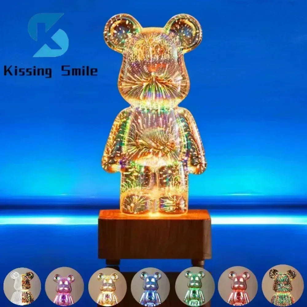 3D Fireworks USB Bear Lamp