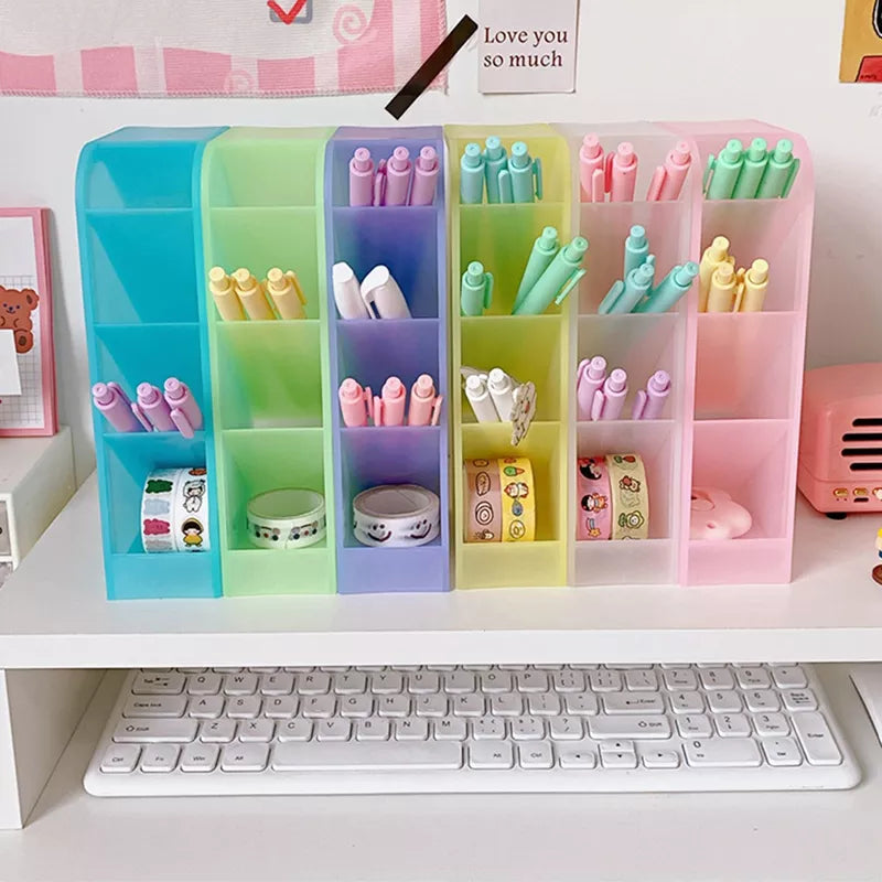 Macaroon Color Pen Holder Storage Box