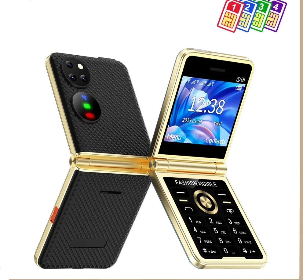 Mobile Phone 4 SIM Card 2G GSM HD Camera