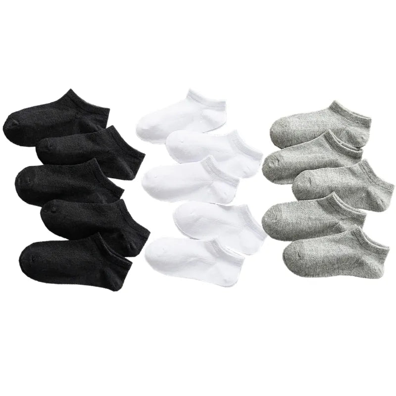 Black White & Gray 5-Pair Baby Socks Set