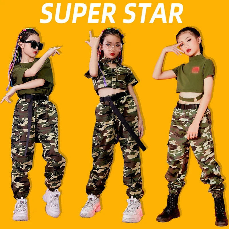 Short Sleeve Camouflage Suit Hiphop Pants