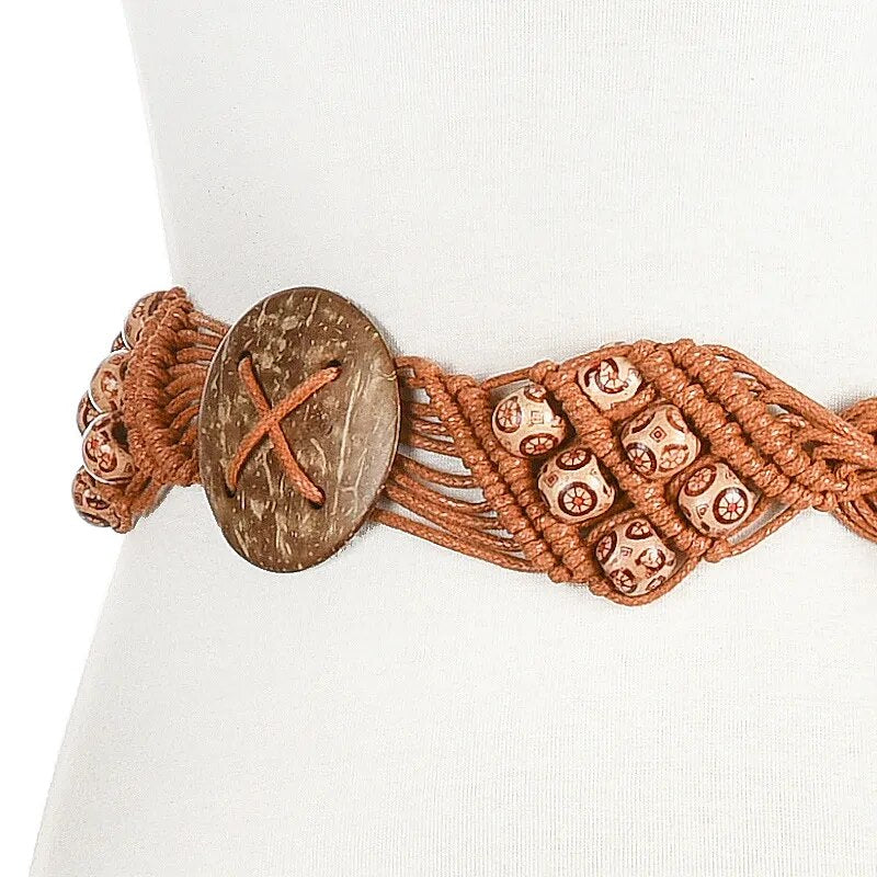 Thin Rope Flower Flora Knitted Belt