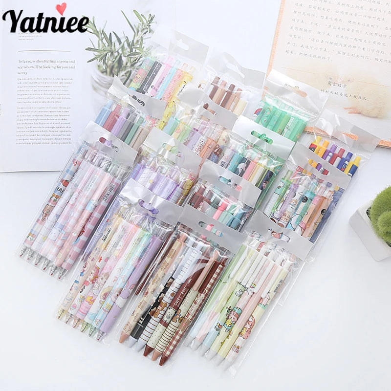 Kawaii Gel Pen Set Cartoon Press Ballpoint Pen