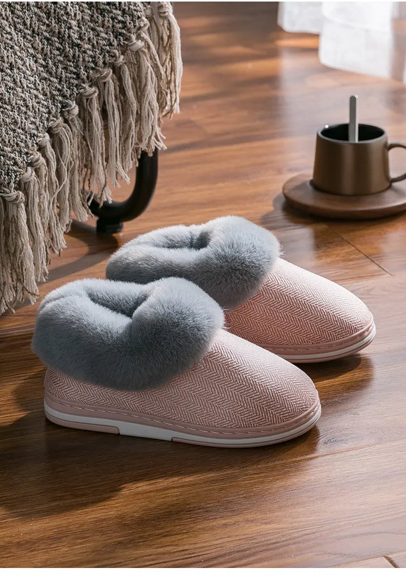 Winter Warm Plush Slippers Cozy & Safe Indoors