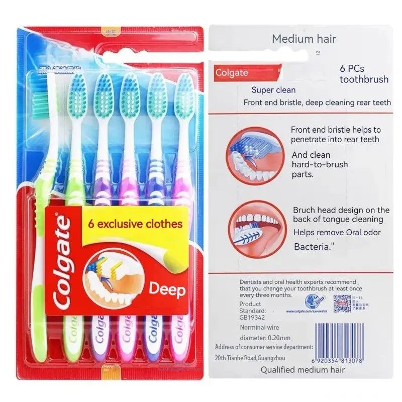Soft Medium 6 Packs Toothbrush